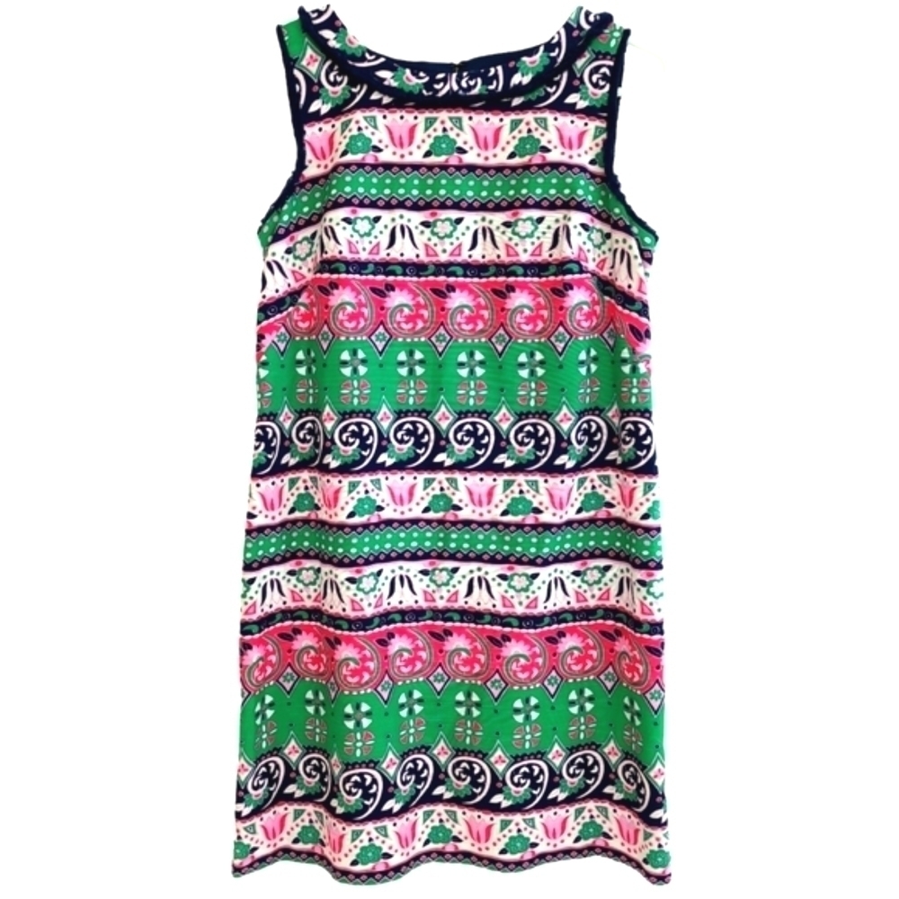 TALBOTS Pink Green Shift Dress